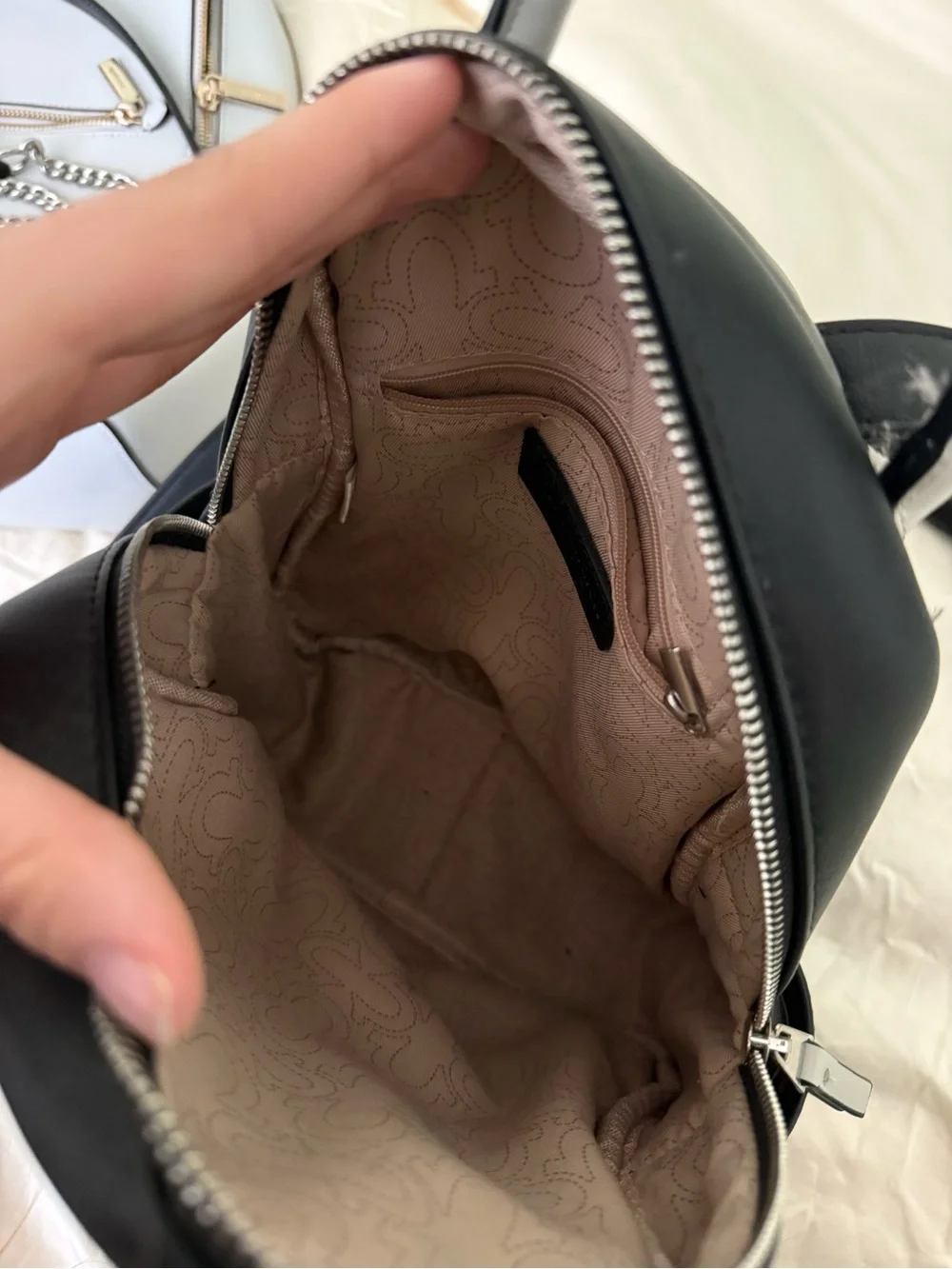 True Religion Black Backpack with Silver Studded Horseshoe